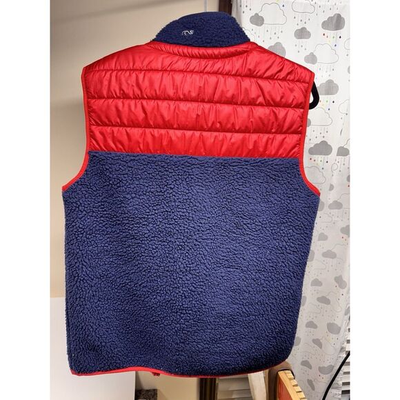 Vintage Vineyard Vines #100134 Sherpa Fleece‎ Men's Vest - Red and Blue - Small - Picture 4 of 15